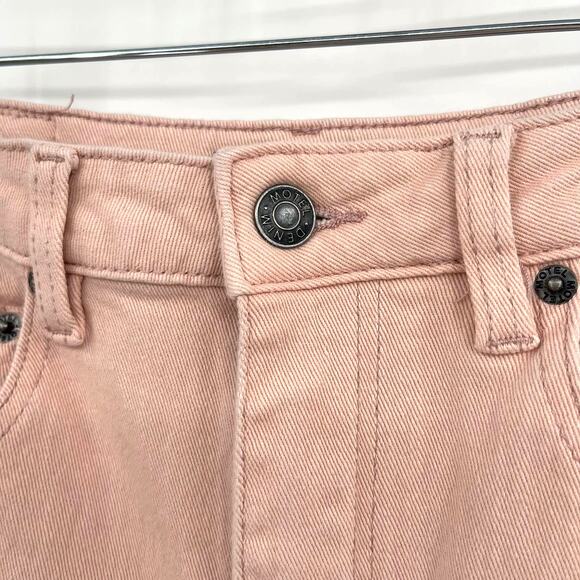 Motel Rocks BOOTLEG JEANS IN BLUSH Medium Light Pink Bootcut Flare Leg Stretch - Picture 7 of 16
